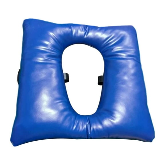 Zxpjkyu Bedside Commode Padded Soft Seat Cushion Portable Comfortable with Fixing Straps Deep Blue