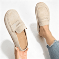 thumbnail image 3 of Women's Penny Loafer Mule Clogs, Slip-On Faux Suede Comfort Shoes, Casual Backless Loafers, 3 of 6