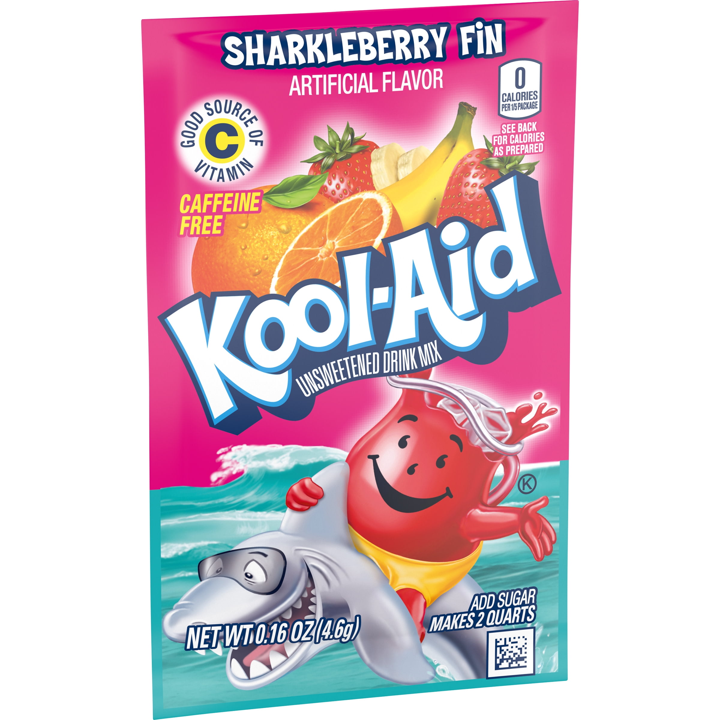 KoolAid Unsweetened Sharkleberry Fin Powdered Drink Mix, Caffeine Free