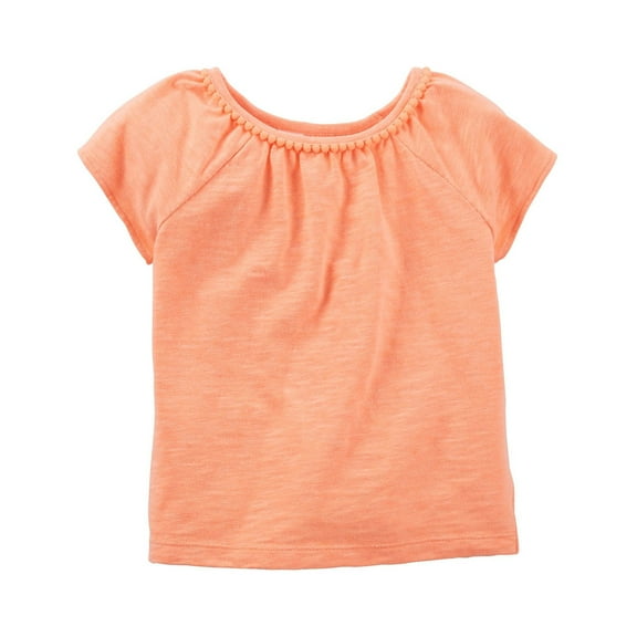 Carters Orange Pom Tee - Preschool Girls 4-6x