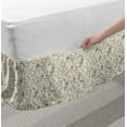 thumbnail image 2 of Flower Bed Skirt, Hand Drawn Herbs Design Rocks Flowers and Leaves Sketch Style Bohemian Pattern, Elastic Bedskirt Dust Ruffle Wrap Around for Bedding Decor, 4 Sizes, Cream and Brown, by Ambesonne, 2 of 2