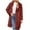 Wine-H, variant on Penkiiy Womens Ladies Warm Faux Furry Long Coat Jacket Winter Solid Turn Down Collar Outerwear Faux Fur Coat Brown