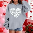 thumbnail image 6 of yoeyez Boys Girls Heart Print Hoodies Toddle Kids Valentine's Day Sweatshirts Hooded Long Sleeve Pullover Tops Casual Holiday Outfit Gray,13 Years, 6 of 7