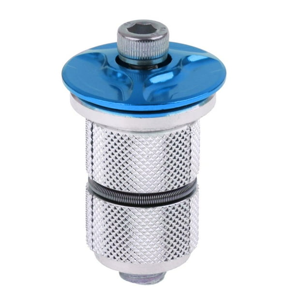Expansor de llave para auriculares de bicicleta, tapón de compresión, tuerca de estrella, perno de 1-1/8 pulgadas Azul