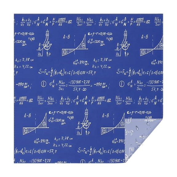 Math Equations Physics Diagrams Blue Pattern Square Tablecloth,Waterproof Square Table Cover,Wipeable Spillproof Washable Table Cover for Home Kitchen Party Decor 42"X42"(107x107cm)