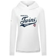 thumbnail image 2 of Women's Levelwear White Minnesota Twins Slender Glide Raglan Hoodie, 2 of 3