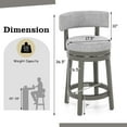 thumbnail image 2 of Gymax 4 PCS Swivel Counter Height Bar Stool Upholstered Barstool w/ Padded Back & Rubber Wood Legs, 2 of 8