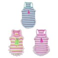 thumbnail image 6 of Shenmeida Dog Shirt Skirt Striped Lace Edge T Shirts Cotton Vest Pleated Dress Puppy Clothes Summer Shirts Cute Tops Soft Pet Apparel for Small Medium Dogs Cats Outfits Costume, 6 of 7