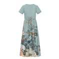 thumbnail image 6 of Uourmeti Girls Dress with French Bulldog Flower Print Short Sleeve Round Neck Casual Maxi Dresses with Pockets Summer Long Sundress for Kids, Size 7-8 Years, 6 of 7