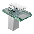 thumbnail image 4 of Grifo Led para baño, ancho de vidrio, latón montado en cubierta, mezclador de agua caliente y fría de un solo orificio, grifo para fregadero Argén, 4 of 7