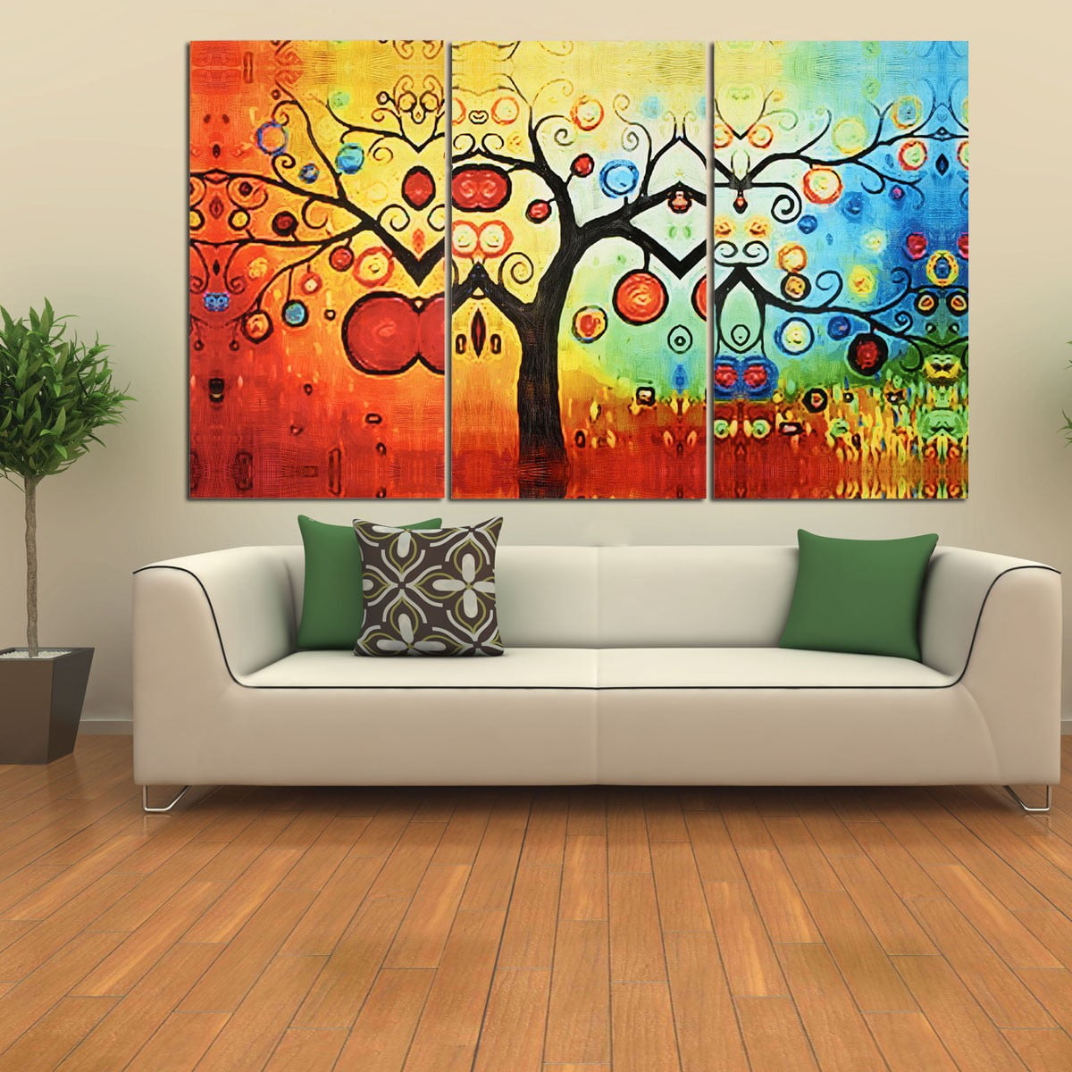 Colorful Tree Abstract Picture Canvas Prints Painting Home Wall Art Decor Framed 