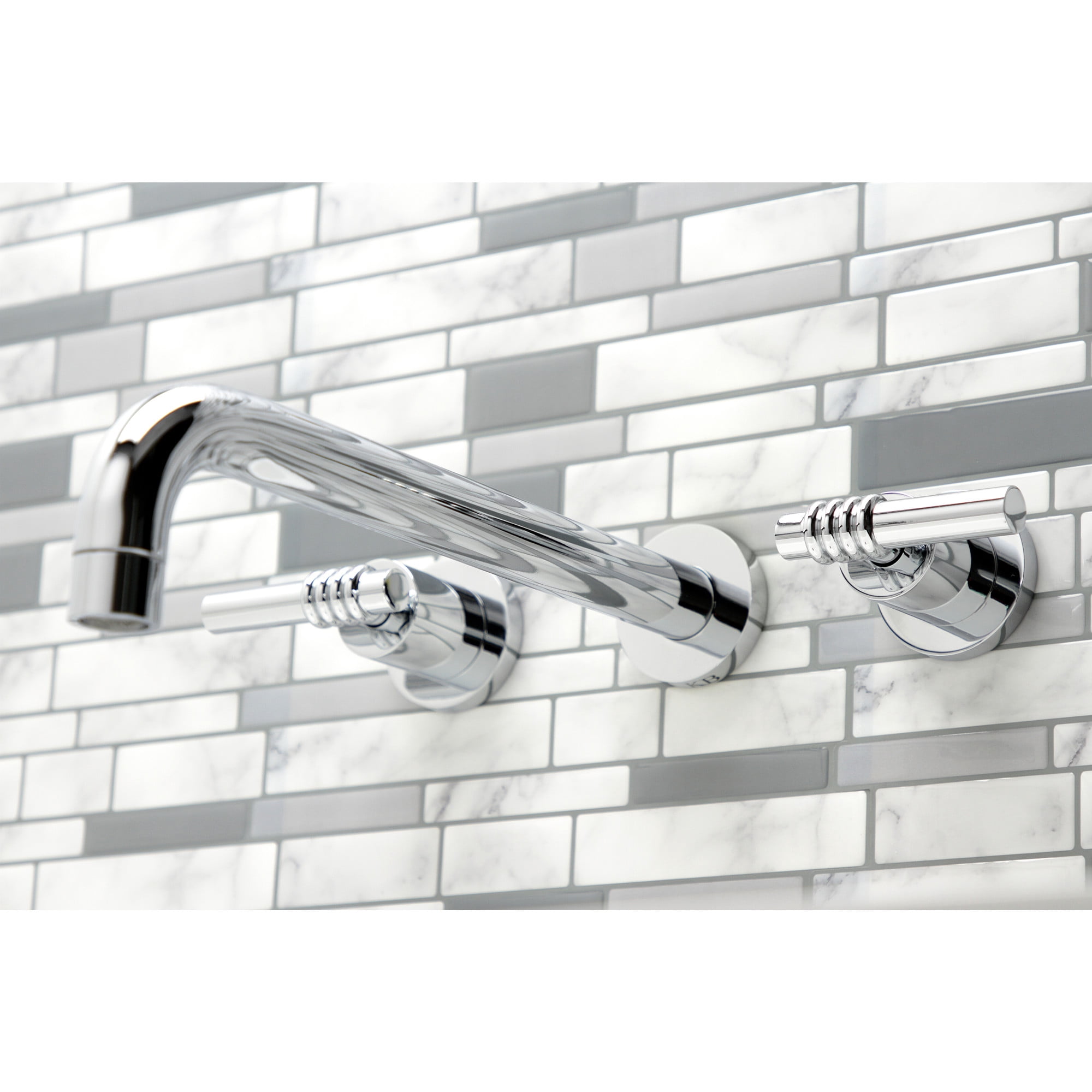 Kingston Brass KS8051ML Milano Two-Handle Wall Mount Roman Tub Faucet, Polished Chrome
