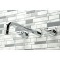 thumbnail image 2 of Kingston Brass KS8051ML Milano Two-Handle Wall Mount Roman Tub Faucet, Polished Chrome, 2 of 7
