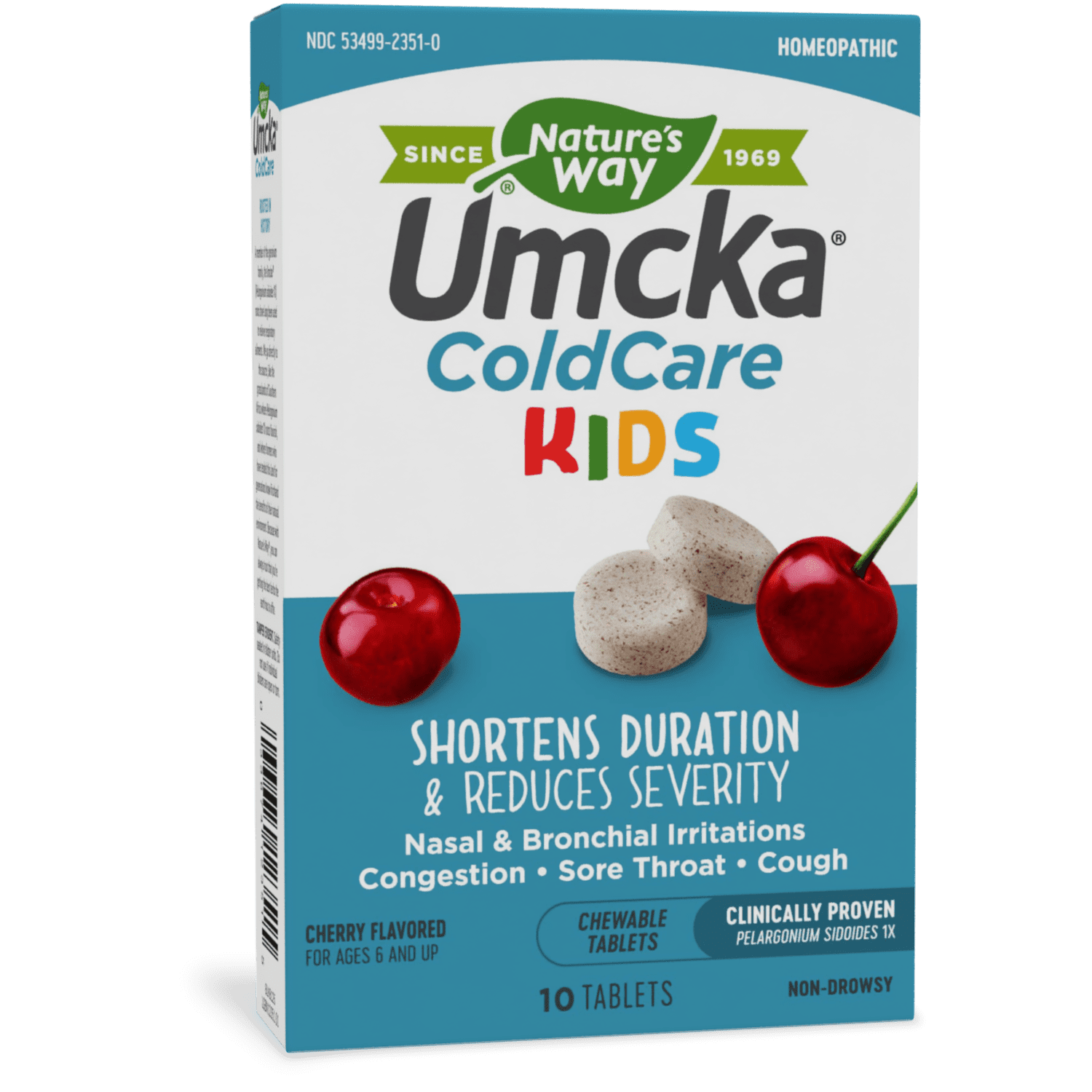 Umcka ColdCare Cold Chewables for Kids, Cherry Flavored Chewable