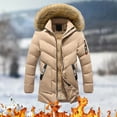 thumbnail image 4 of Gibobby Chamarra cazadora hombre Chaqueta acolchada de manga larga resistente al agua con forro de sherpa para hombre(Caqui,G), 4 of 5