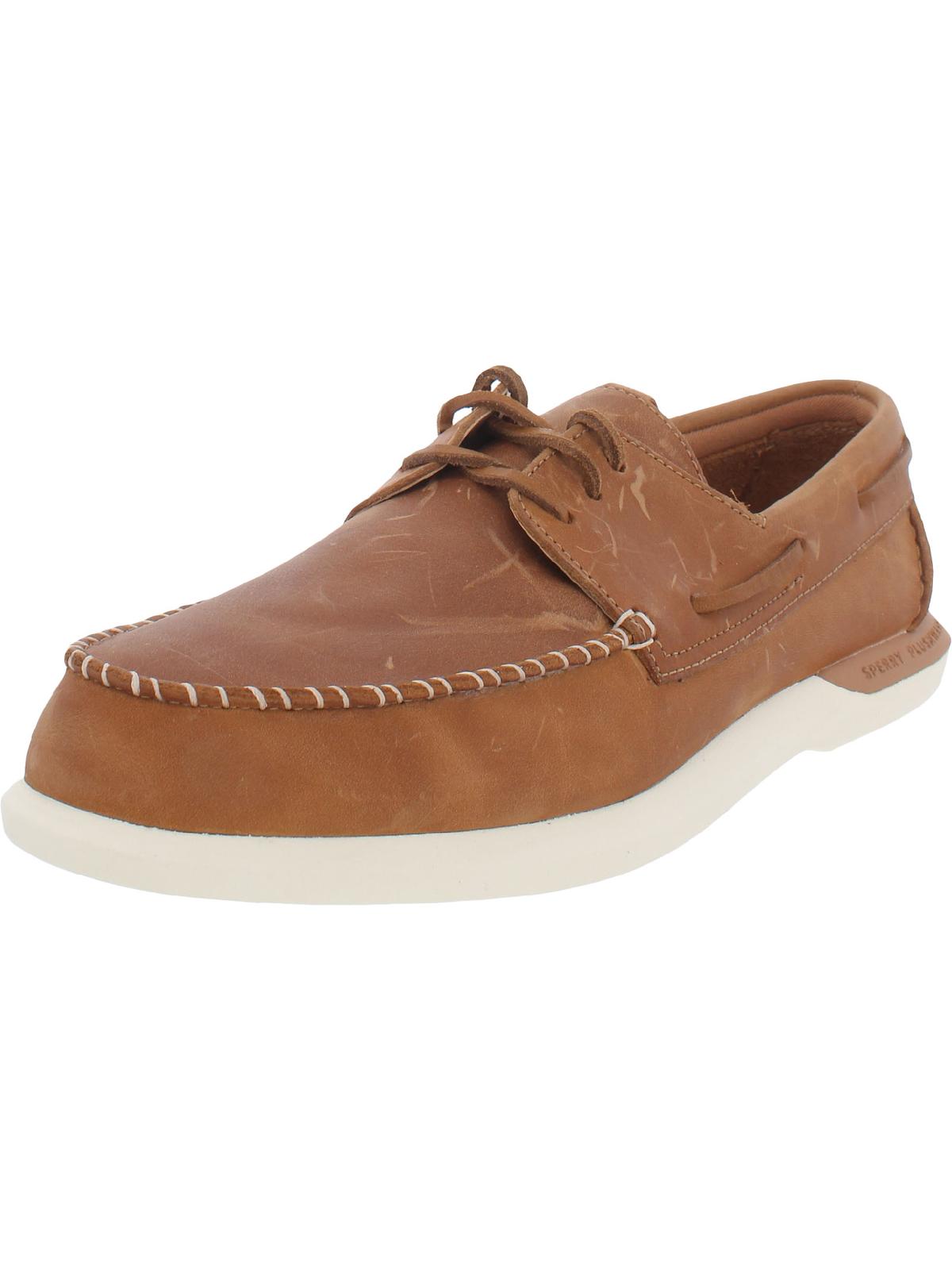 Sperry Mens Authentic Plushwave 2.0 Leather Slip on Boat Shoes