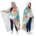 thumbnail image 2 of Wearable Blanket,Pioneer Flower Floral Print Pattern Hooded Wearable Flannel Blanket for Adults & Teens with Buckle,Winter Poncho Shawl Wrap Cape,50"x60", 2 of 5