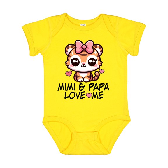 Inktastic Mimi and Papa Love Me Girls Grandchild Girls Baby Bodysuit