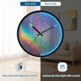 thumbnail image 5 of Indoor 12' Voice-Activated Luminous Decoration Wall Clock With LED Night Light Rainbow Holographic, 5 of 8