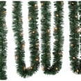 thumbnail image 2 of Kurt Adler Pre-lit Warm White Incandescent Indoor Green Garland, 18", 2 of 3
