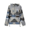 thumbnail image 4 of YUEHUA Women's Aztec Print Pattern Hoodies Western Ethnic Half Zip Long Sleeve Pullover Hoodie Sweatshirt, 4 of 7