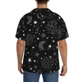 thumbnail image 5 of Balery Space Galaxy Men's Casual Button Down Shirt Short Sleeve Textured Summer Cuban Beach Shirts-4X-Large, 5 of 7