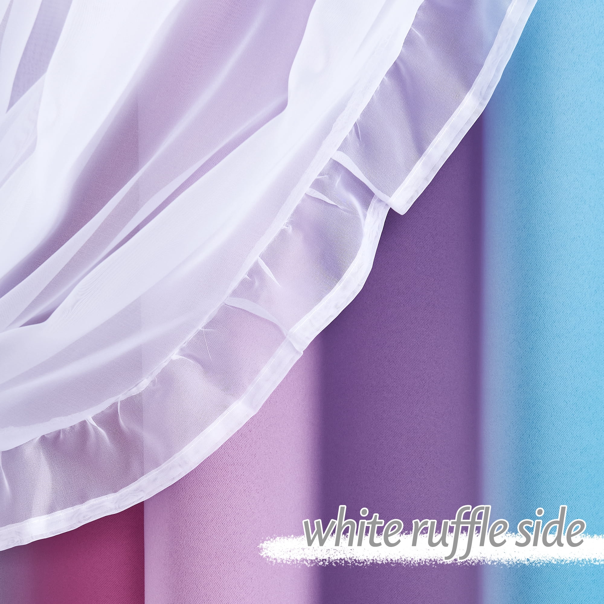 NICETOWN Double Layer Curtain for Girls Bedroom Colorful Rainbow Design Room Darkening Grommet Modern Drapes, Ombre Pink/Blue/Purple, 2 Panels, W52 x L84
