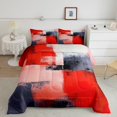 thumbnail image 3 of Manfei Chic Abstract Watercoor Bedding Comforter Set, Red Oil Printing Twin Comforter Sets, Vintage Mid Century Reversible Bedding Set, Luxury Bedroom Decor, 2 Pieces, 3 of 9