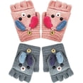 thumbnail image 1 of 2 pares de guantes sin dedos para niños Unisex Cute Cartoon Cat Half, 1 of 5