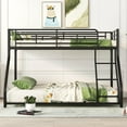 thumbnail image 2 of Bellemave Metal Twin XL Over Queen Bunk Bed, Heavy Duty Floor Bunk Bed Frame with Ladder and High Guardrail, Bunk Beds for Teen Adults (Black), 2 of 9