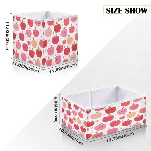 Iauyy Foldable Home Closet Storage Bins - Waterproof 300D Oxford Cube Baskets with Handles for Clothing Storage Books, Fruit Decoration