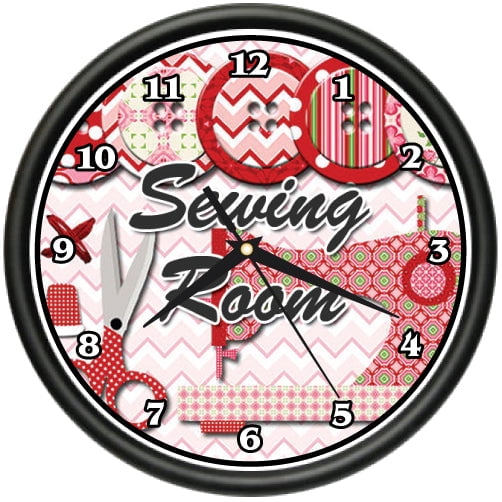 SEWING ROOM Wall Clock seamstress tailor fabric crafts gift