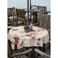 thumbnail image 2 of Outdoor Tablecloth with Umbrella Hole for Patio/Picnic/Party/Camping, Spring Cherry Flowers Waterproof Table Cloth Round Cover Washable, Retro Country Floral Birds Plants Beige (Dia 60"), 2 of 8