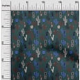 thumbnail image 2 of oneOone Viscose Chiffon Dark Teal Blue Fabric Cactus Dress Material Fabric Print Fabric By The Yard 42 Inch Wide, 2 of 5