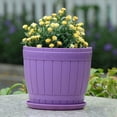 Travelwant Plastic Planters with Saucer Plant Pots with Multiple