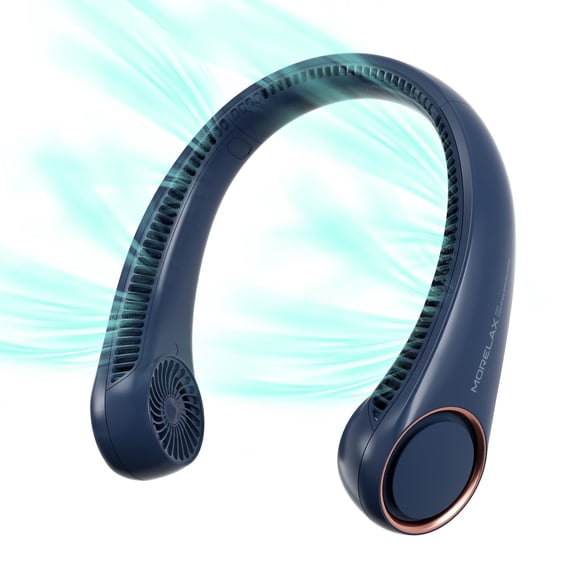 Ventilador de cuello Morelax, recargable por USB, sin aspas, 4000 mAh, 3 velocidades
