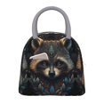 thumbnail image 1 of Fotbe Tribal Style Raccoon Bolsa de Almuerzo con Estampado, Lonchera Aislada, Contenedor de Comida Reutilizable Tipo Cooler a Prueba de Fugas, 1 of 6
