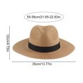 thumbnail image 6 of bestolf Straw Hat High-Density Natural Straw Fabric Lightweight Sun Protection Wide Brim Flat Top Summer Hat (Khaki ), 6 of 8