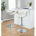 thumbnail image 3 of Symphony Adjustable Bar Stool, Chrome Bar Stools, Bar Chairs, Swivel Bar Stools, Bar Stools Set of 2 (Light Grey Wood, White), 3 of 6