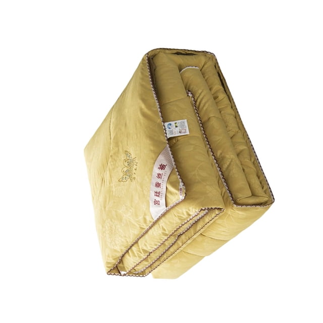 QualitChoice Couette d'Été Portable Couleur Unie Réutilisable Imprimé Climatisation Respirant Chaud Accessoires de Literie Brossés Rose Jaune