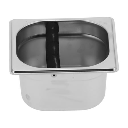 

Tebru Coffee Knock Box Stainless Steel Coffee Ground Container for Semi‑Automatic Coffee Machine Coffee Knock Bin Coffee Grounds Box