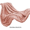 thumbnail image 3 of Striped Fleece Blanket, 59 x 39 In, Made of Polyester with Decorative & Lightweight Design, Machine Washable for Nap & Travel, 3 of 6