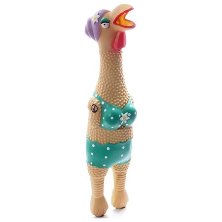 UPC: 0875854007907 | Charming Pet Squawkers Grandma Hippie Chick Chicken Dog Toy (Large)