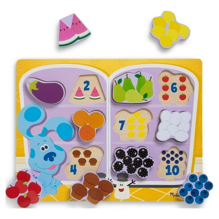 Melissa & Doug Blue's Clues & You! Wooden Chunky Puzzle - Fridge Food (10 Pieces)
