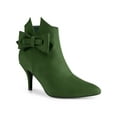 thumbnail image 1 of Unique Bargains Women's Flower Point Toe Size Zipper Stiletto Heel Ankle Boots, 1 of 8