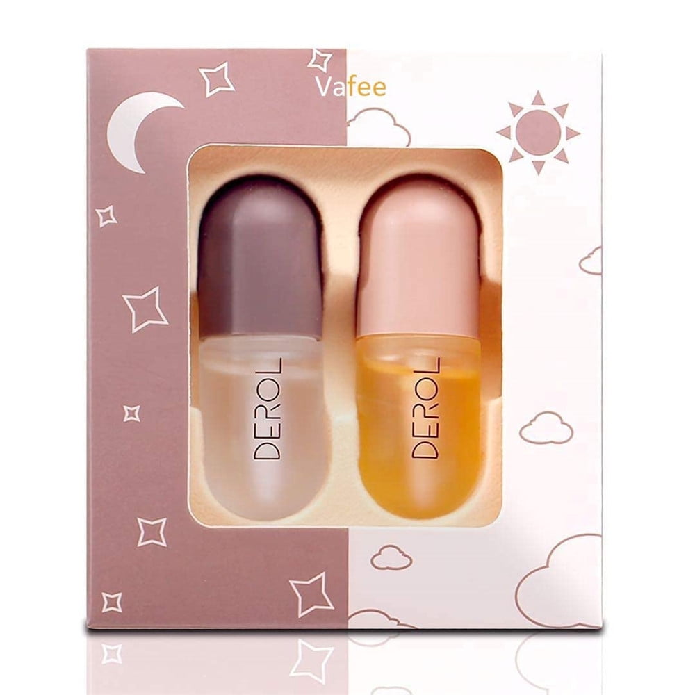 2 Pcs Lip Plumper Set, Natural Lip Plumper and Lip Care Serum, Lip Enhancer for Fuller, Lip Mask, Beautiful Fuller, Hydrating & Reduce Fine Lines