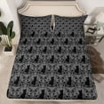 thumbnail image 2 of Feelyou Bohemian Damask Teen Full Size Sheets, Tribal Gothic Cat Bed Sheets, 4 Pieces, 2 of 7