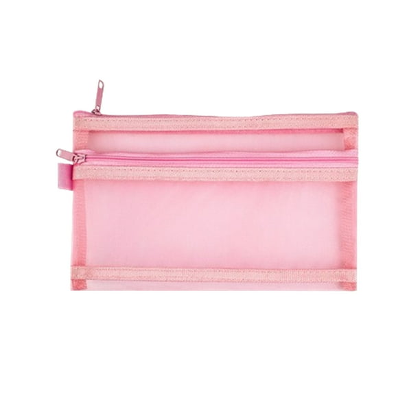 Estuche para lápices, bolsa para lápices, bolsa para bolígrafos, bolsa doble para bolígrafos, bolsa de malla transparente, bolsa de examen de gran capacidad, organizador de papelería, bolsa de almacen