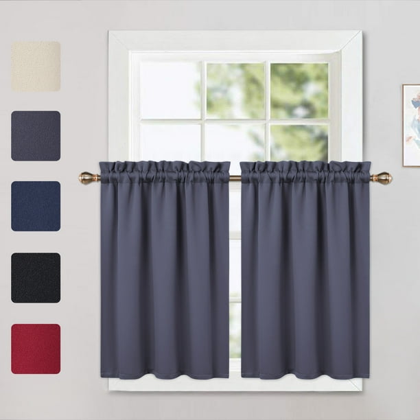 Haperlare Blackout Cafe Curtains 30 inches Long Thermal Insulated Room