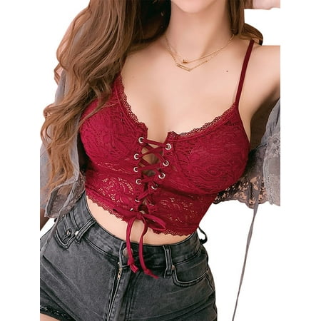 

Hermissia Women Lace Underwear Bralet Bra Bustier Vest Cami Crop Tops Nightwear